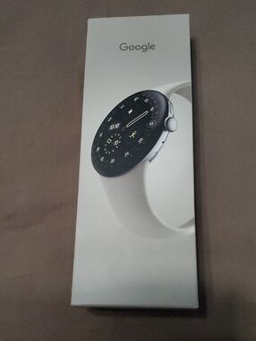 google Pixel Watch in White with Silver Case